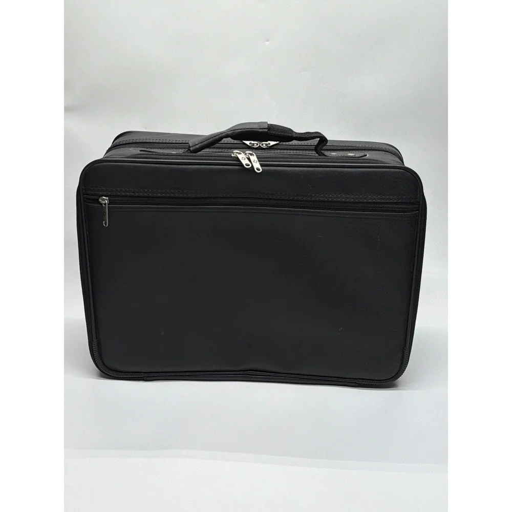 Samsonite‎ Black Faux Leather Laptop Briefcase Business Travel Bag Organizer